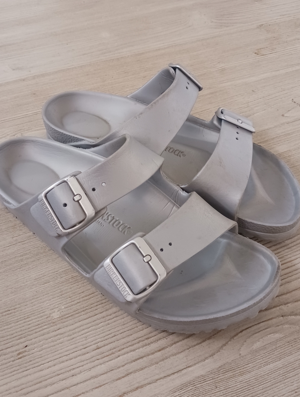 Birkenstock Arizona EVA Sandals in Silver Gray